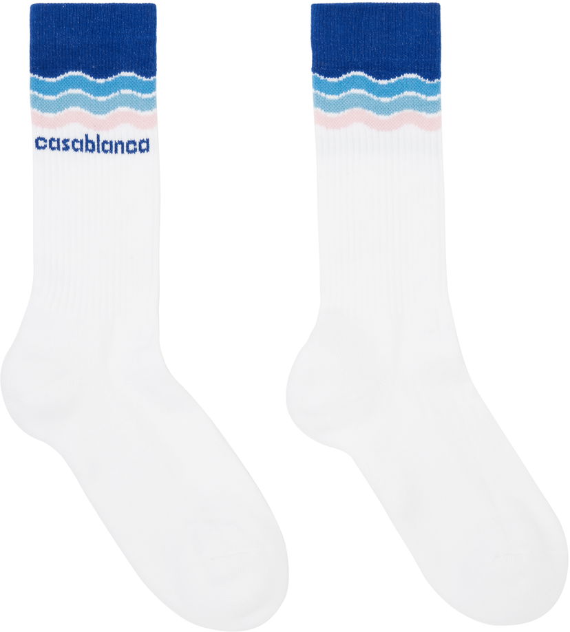 Чорапи Casablanca Wave Socks Бяло | APS25-ACC-010-03