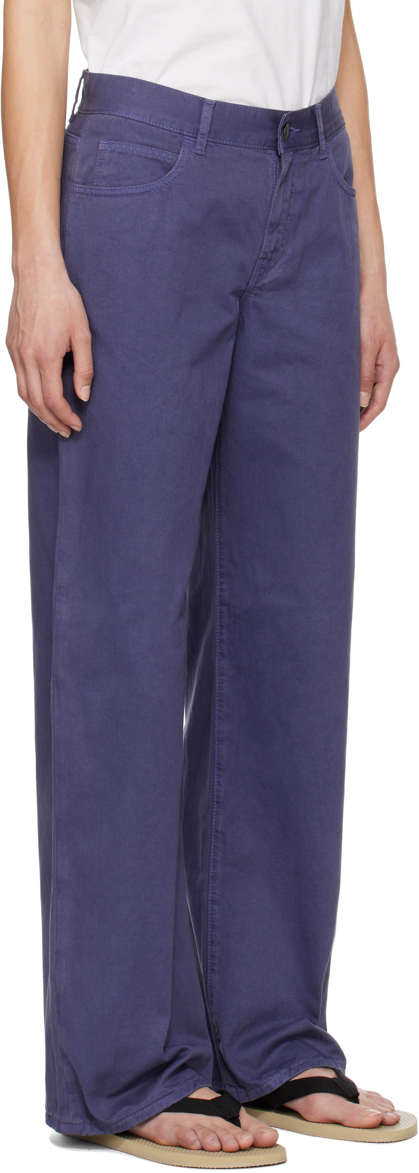 Панталони The Row The Row Eglitta Wide-Leg Jeans Лилаво | 6525-W3723, 1