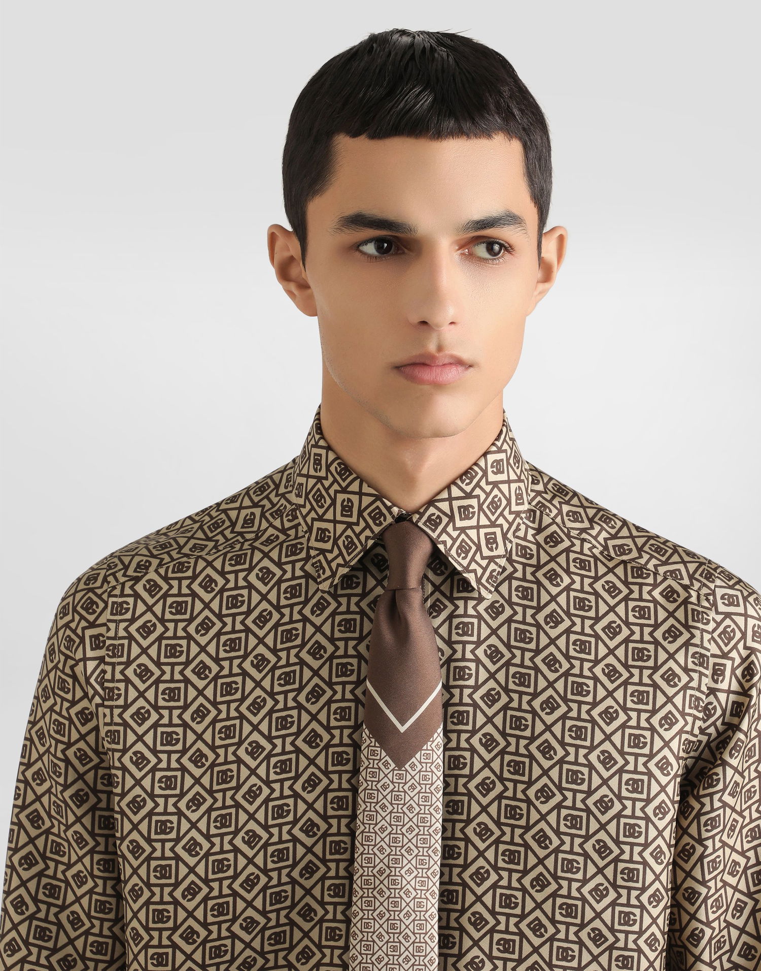Риза Dolce & Gabbana Dolce & Gabbana Silk Twill Martini Print Shirt Бежово | G5MM4TIS1ZKHK8QM, 1