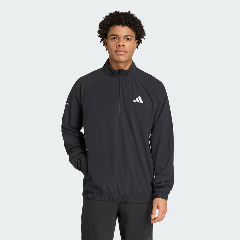 Суитчър adidas Performance Training Essentials 1/4 Zip Pullover Черно | JM5440
