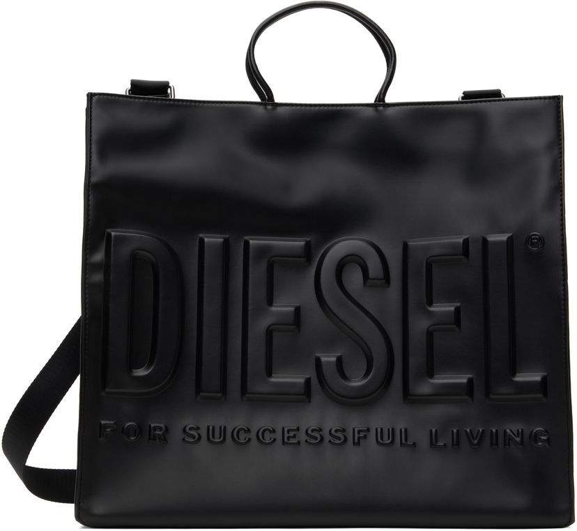 Голяма пазарска чанта Diesel 3D Logo Tote Bag Черно | X09931 P5184