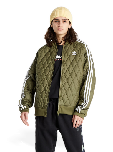 Яке бомбър adidas Originals Quilted Sst Tt Зелено | H11435