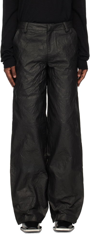Панталони HELIOT EMIL Armada Crinkled Wide Leg Trousers Черно | AW24_M_10_178_BLK01, 0