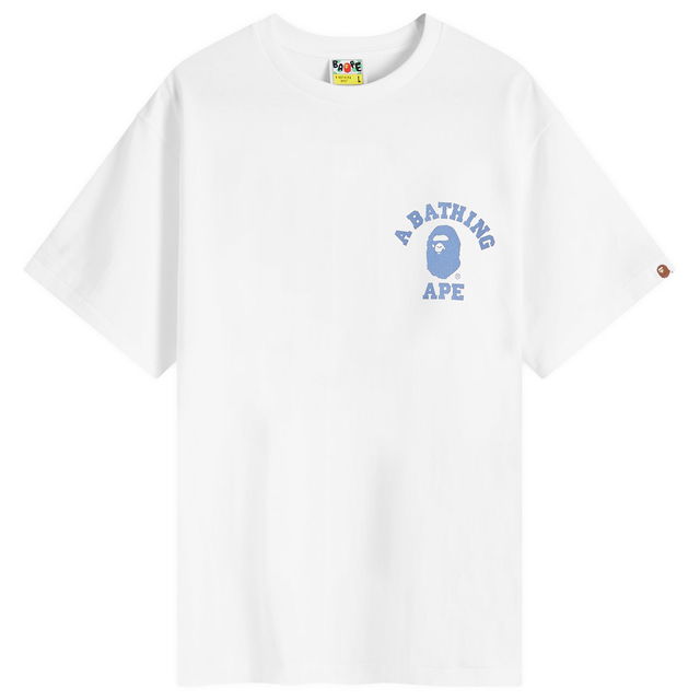 A Bathing Ape Men's Colour Camo College ATS T-Shirt in White, Size Large | END. Clothing