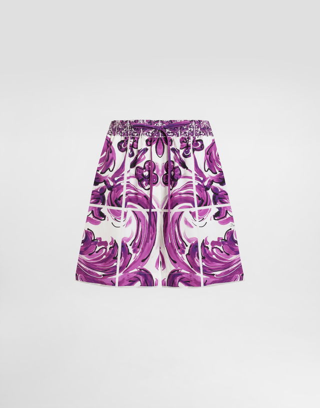 Dolce & Gabbana Majolica Print Poplin Shorts