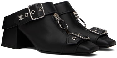 Кецове и обувки Courrèges Leather Mules With Buckle Черно | 124SCS096CV0027, 3