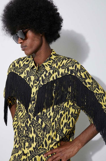Риза Fiorucci Fiorucci Banimalier Print Fringed Shirt Жълто | M01FPTSH054VI01YW02, 4