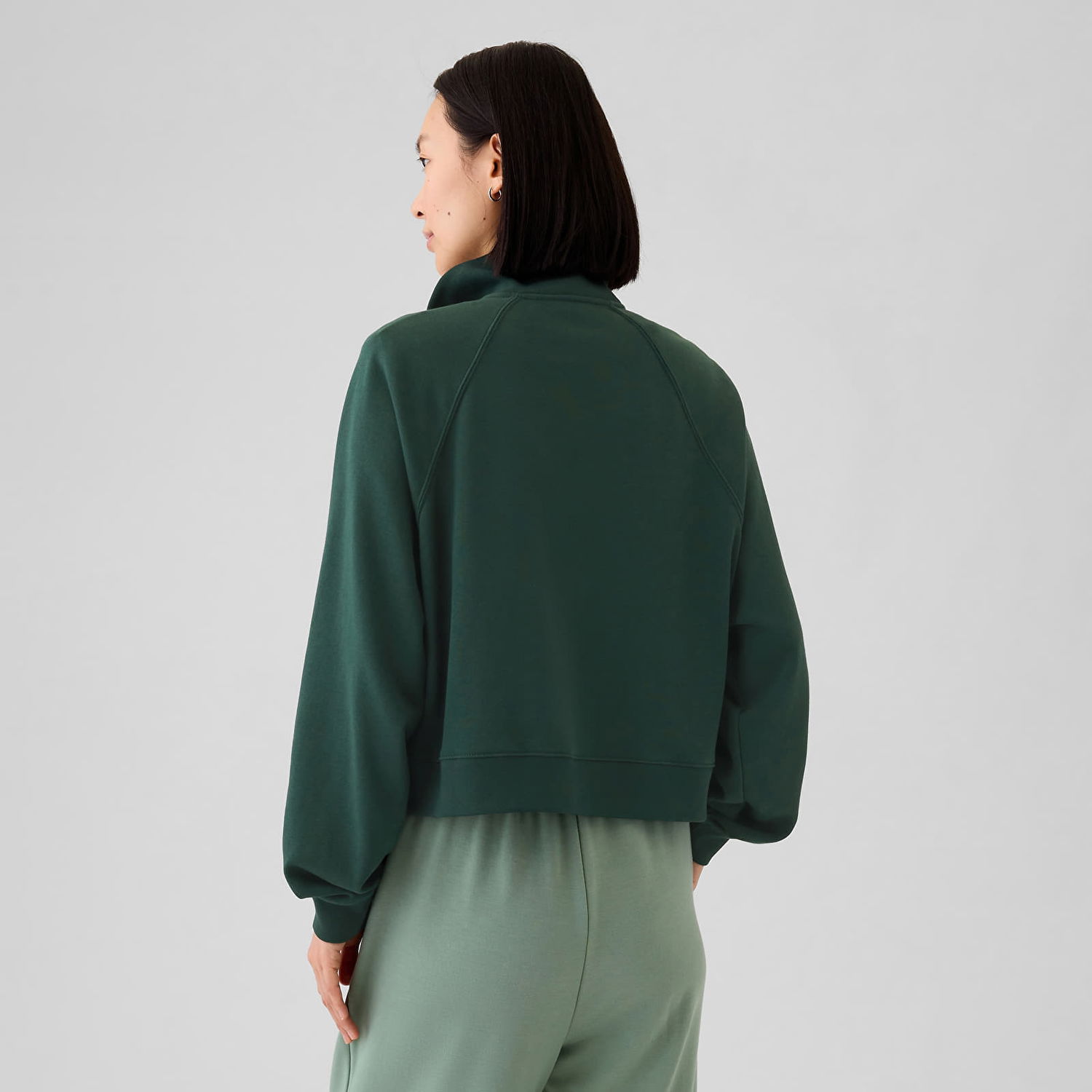 Суитчър GAP Sweatshirt Logo Quarter Zip Essex Green XS Зелено | 523576-00, 1