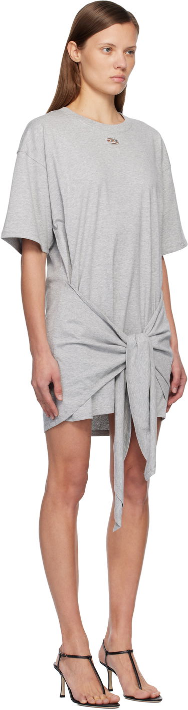 Pокля Diesel D-Eivor T-shirt Minidress with Tied Knot Detail Сиво | A19232 0NIAX, 1