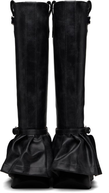 Кецове и обувки GANNI Kat Tall Platform Pleated Boots Черно | S3246, 1