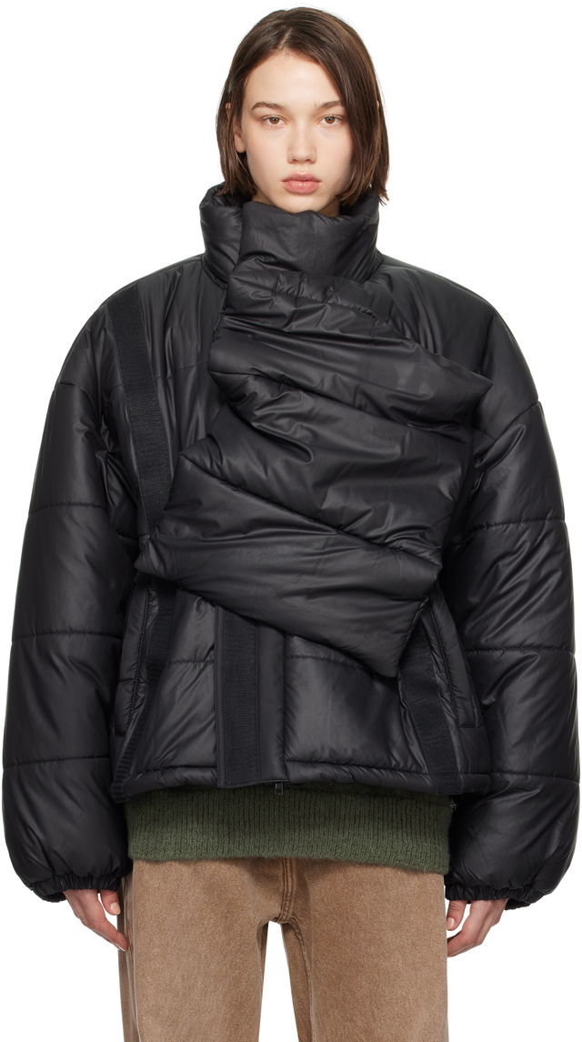 Black Velcro Puffer Jacket