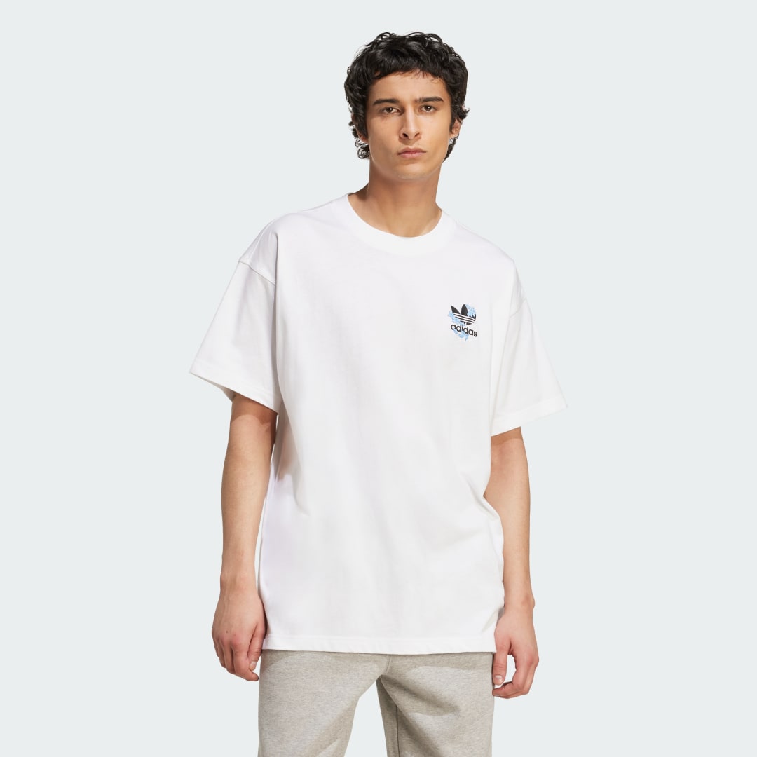 Тениска adidas Performance Florals Logo Oversized T-Shirt Бяло | KE6586, 0