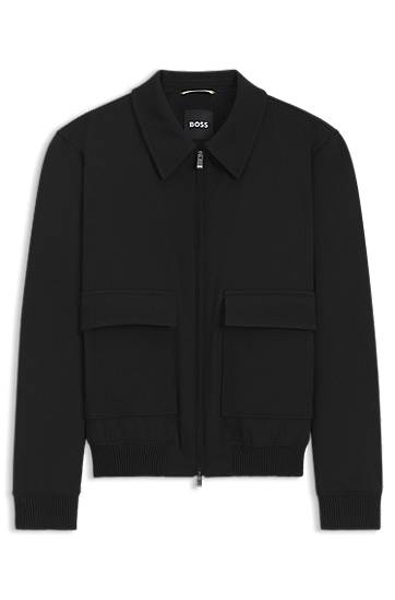 Пуловер BOSS Zip-up Knit Jacket Черно | 50547088