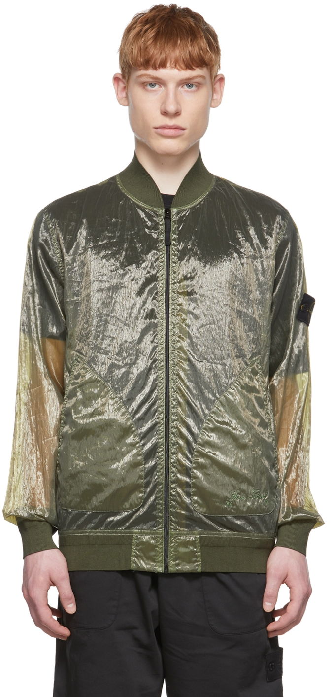 Яке бомбър Stone Island Nylon Bomber Jacket Зелено | 7615433Q2, 0