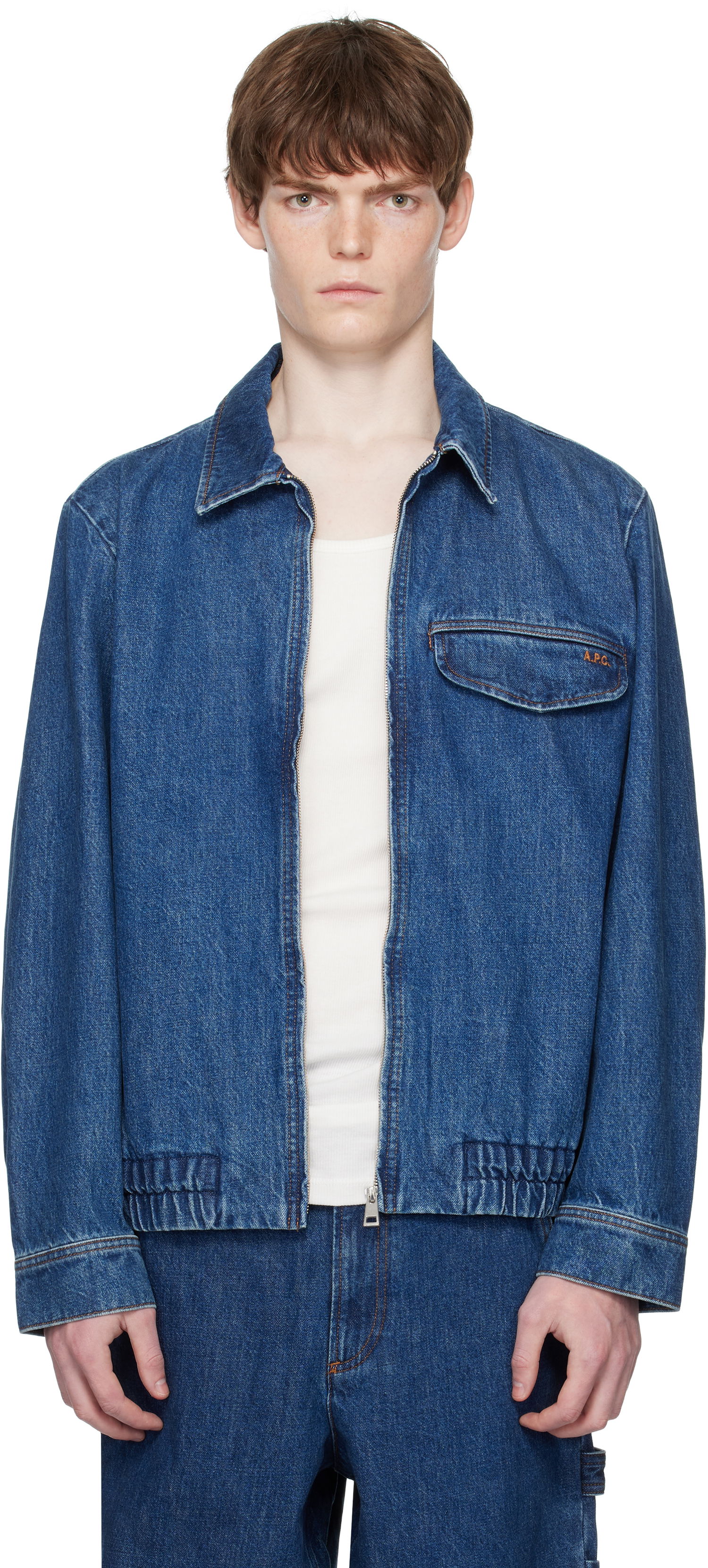 Яке A.P.C. A.P.C. Fabrizio Zippé Denim Jacket Синьо | COHJK-H32015, 0