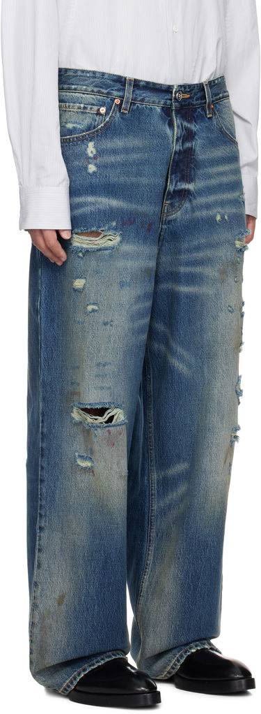 Дънки VETEMENTS Vetements Distressed Baggy Jeans Синьо | UA66PA590N, 1