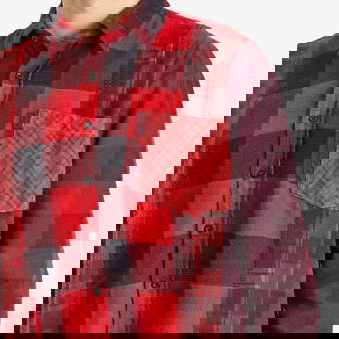 Риза Needles 7 Cuts Wide Over Dyed Flannel Shirt, Size Large Червено | QV400-A, 5