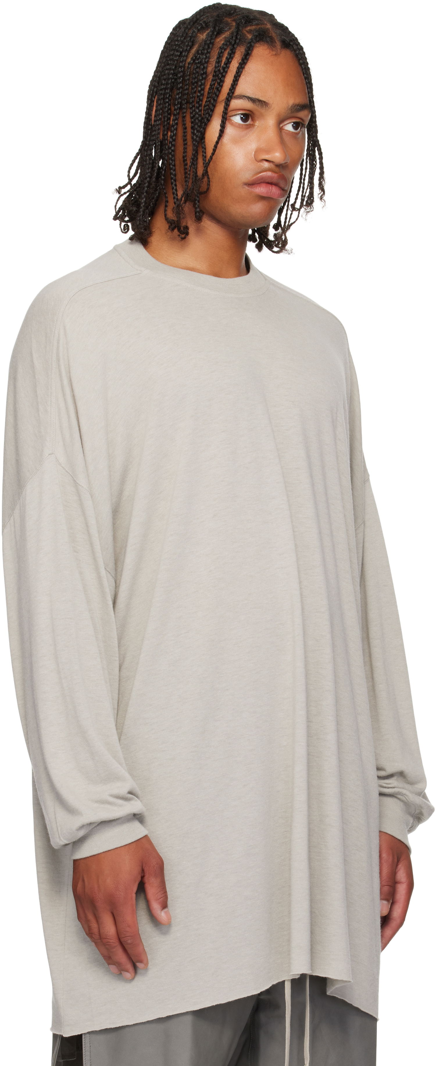 Тениска Rick Owens Rick Owens Concordians Tommy Long Sleeve T-Shirt Сиво | RU02E1276 JR, 1