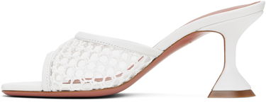 Грижа за обувките Amina Muaddi Amina Muaddi Lupita Net 70 Heeled Sandals Бяло | LUPITA NET 70, 2