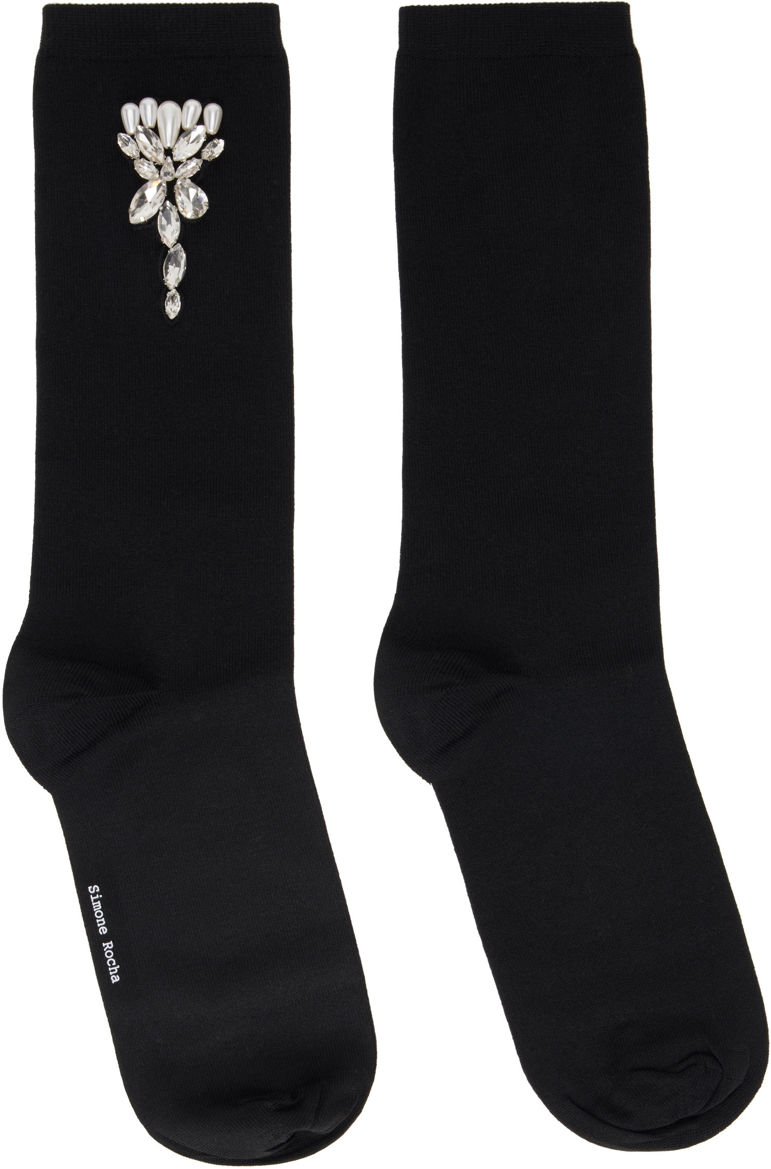 Чорапи Simone Rocha Simone Rocha Embellished Carnation Socks Черно | SOCK 58 0639, 0