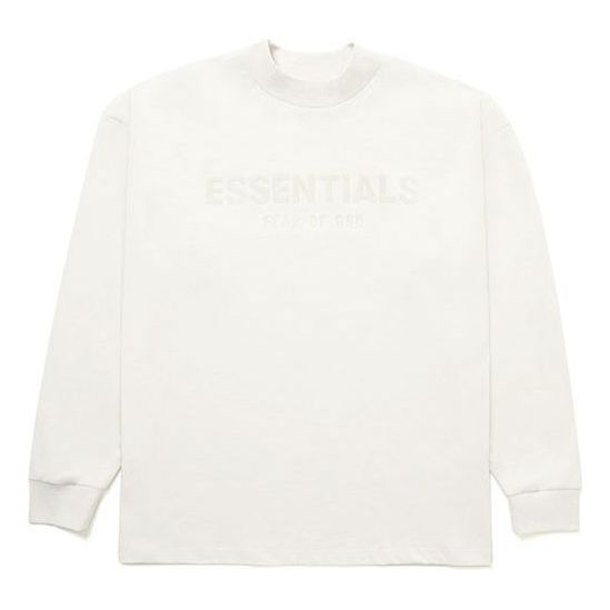 Пуловер Fear of God Essentials Long Sleeve Logo T-Shirt Бяло | 125BT212090F, 0