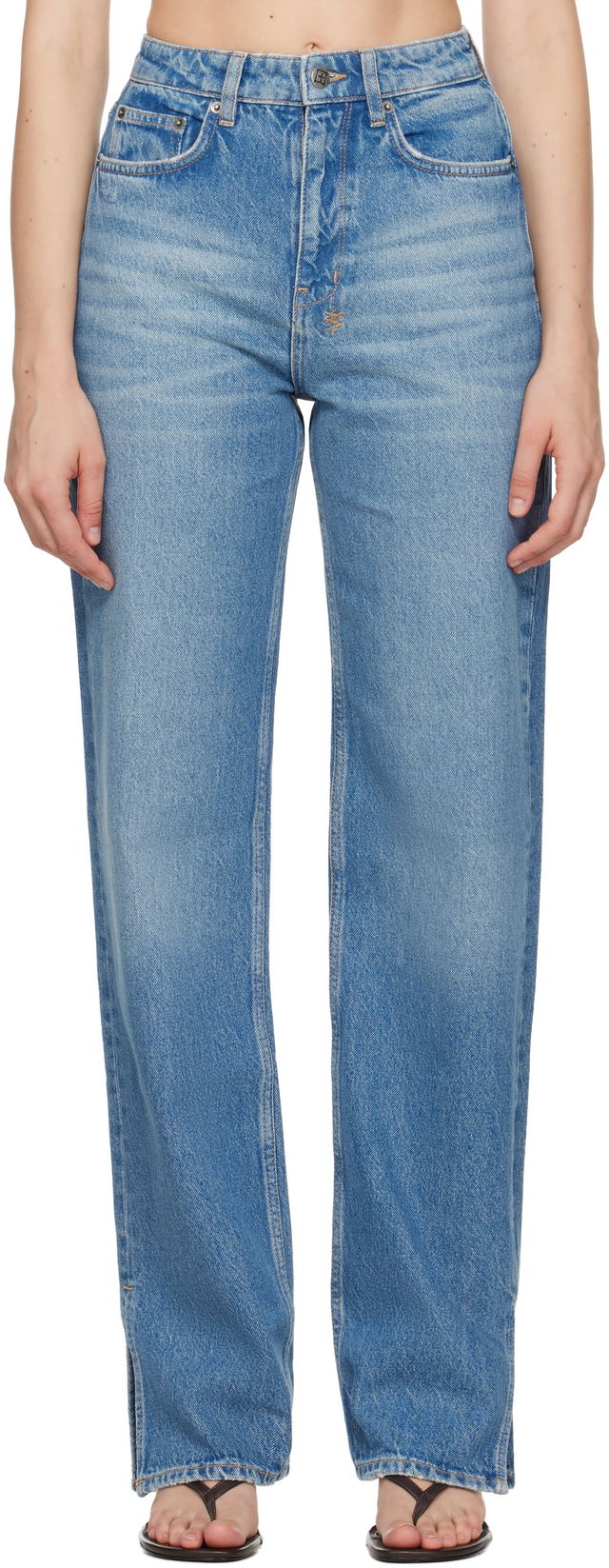 Playback Splits High-Waist Straight-Leg Jeans