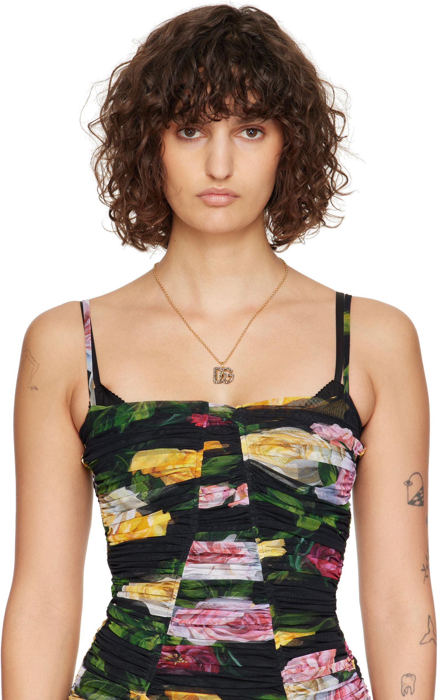 Колие Dolce & Gabbana Dolce&Gabbana Crystal 'DG' Logo Chain Necklace Металик | WNR2L4 W1111, 1