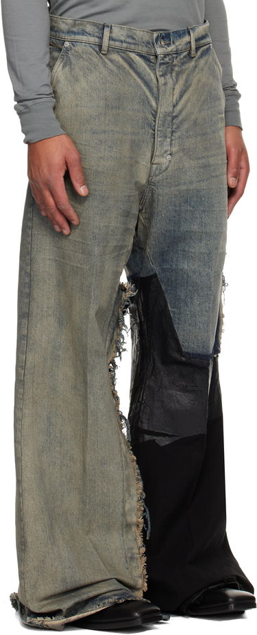 Дънки Rick Owens Concordians Joris Distressed Patchwork Wide-Leg Jeans Многоцветен | RR02E1308 DWG769, 1
