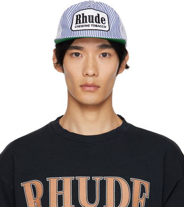 Шапка с козирка Rhude Rhude Striped 'Tobacco' Trucker Hat Синьо | RHPF25HA01748, 0