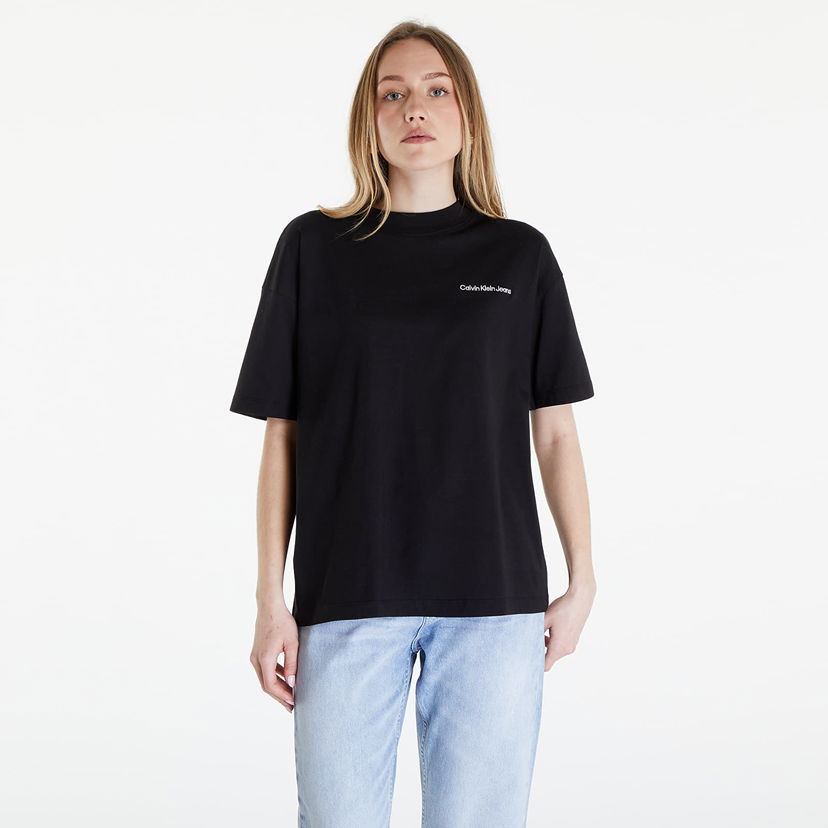 Тениска CALVIN KLEIN Jeans Embroidered Slogan Back Tee Black Черно | J20J223701 BEH