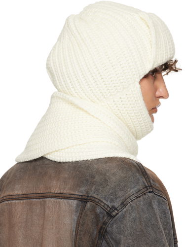 Шал We11done We11done Chunky Knit Beanie and Scarf Set Бяло | WD-KH3-24-642-U-IV, 2