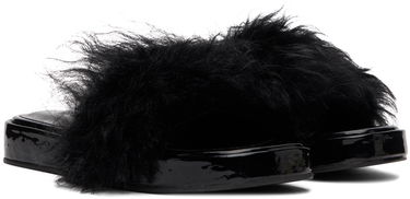 Аксесоари BY FAR BY FAR Shana Furry Slides Черно | 22FWSAHSBLTOS, 3