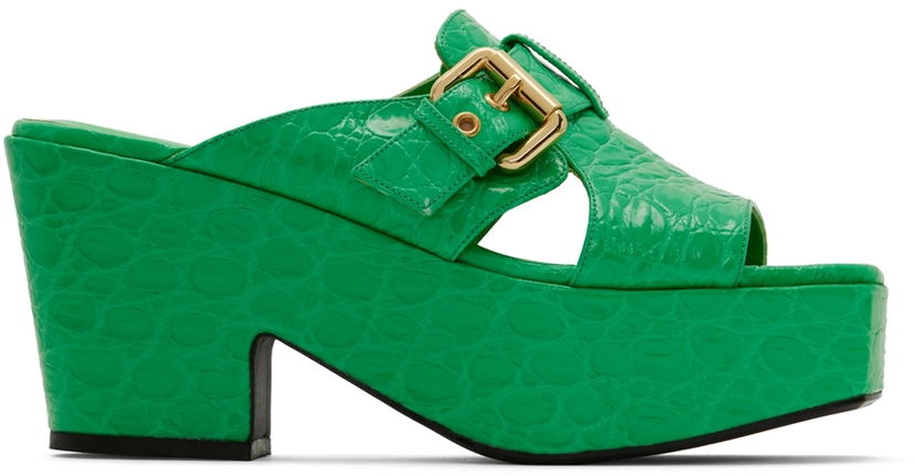 Аксесоари BY FAR BY FAR Lenka Heeled Sandals Зелено | 22SSLNKSPGCCE
