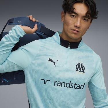 Суитчър Puma Olympique de Marseille Men's Training Quarter-Zip Top Тюркоазено | 781534_21, 2