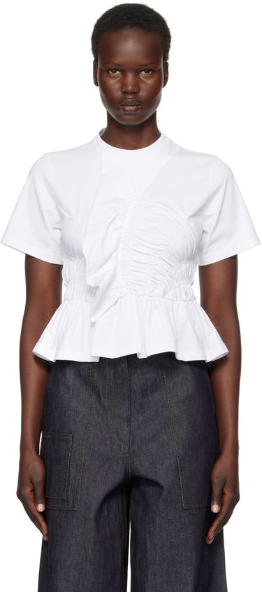 Тениска Cecilie Bahnsen Cecilie Bahnsen Ace Ruffle Peplum T-Shirt Бяло | 4.24RTW11002 ACE TOP, 0