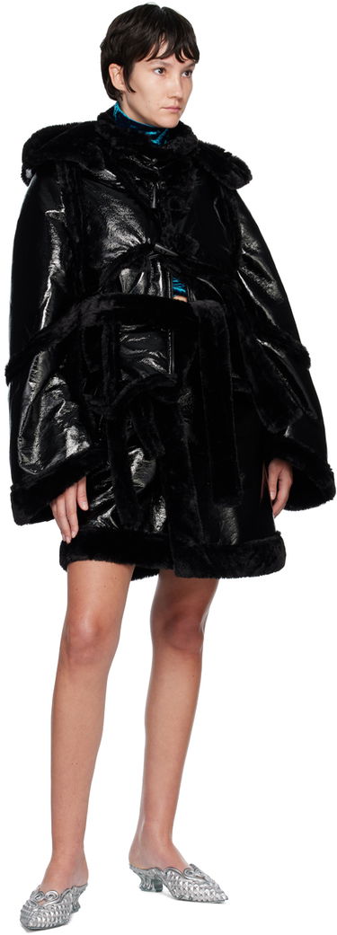 Пола Ottolinger Ottolinger Faux-Leather Wrapped Miniskirt Черно | 901201, 3