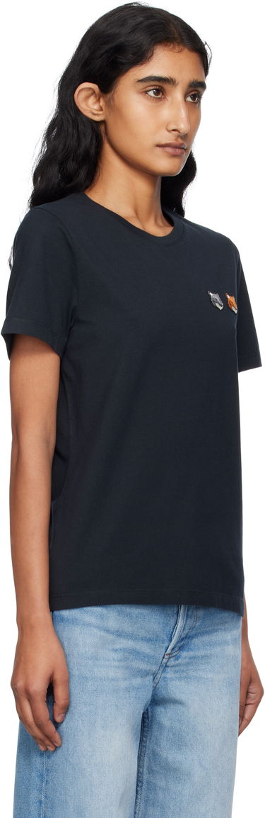 Тениска MAISON KITSUNÉ Maison Kitsuné Double Fox Head T-Shirt Черно | OW011CFKJ0008, 1
