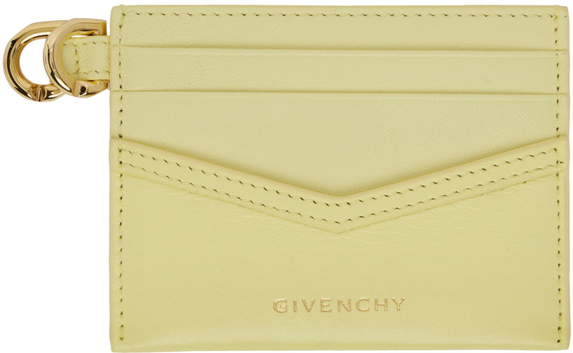 Портфейл Givenchy Voyou Leather Card Holder Жълто | BB60LPB1KR758