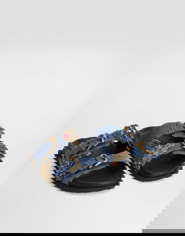 Аксесоари Dolce & Gabbana Dolce & Gabbana Embroidered Denim Slides Синьо | CQ0664AN6248C609, 1