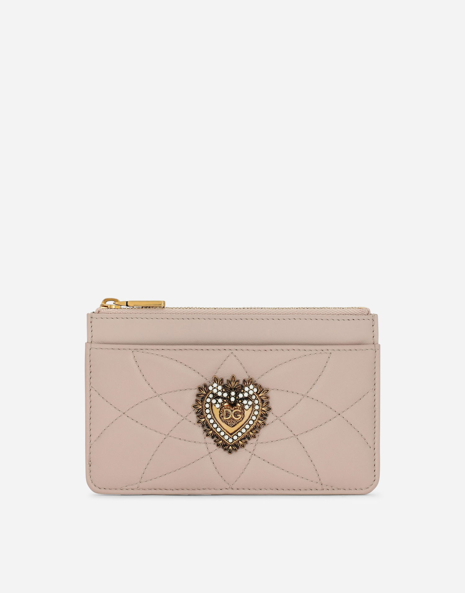 Портфейл Dolce & Gabbana Devotion Medium Quilted Leather Card Holder Бежово | BI1261AV96780412, 0