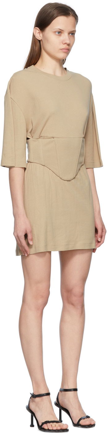 Pокля Dion Lee Cotton Mini Dress With Corset Бежово | A9847S22, 1