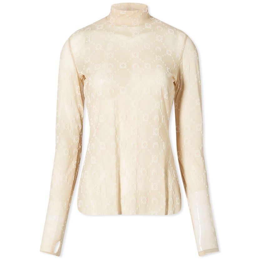 Тениска Marine Serre Light Beige Moonogram Mesh Top Бежово | WTO388-BG10