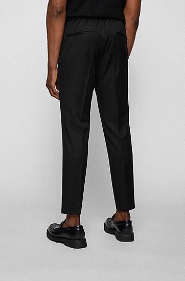 Панталони BOSS Slim-Fit Virgin-Wool Serge Trousers Черно | 50469169, 1