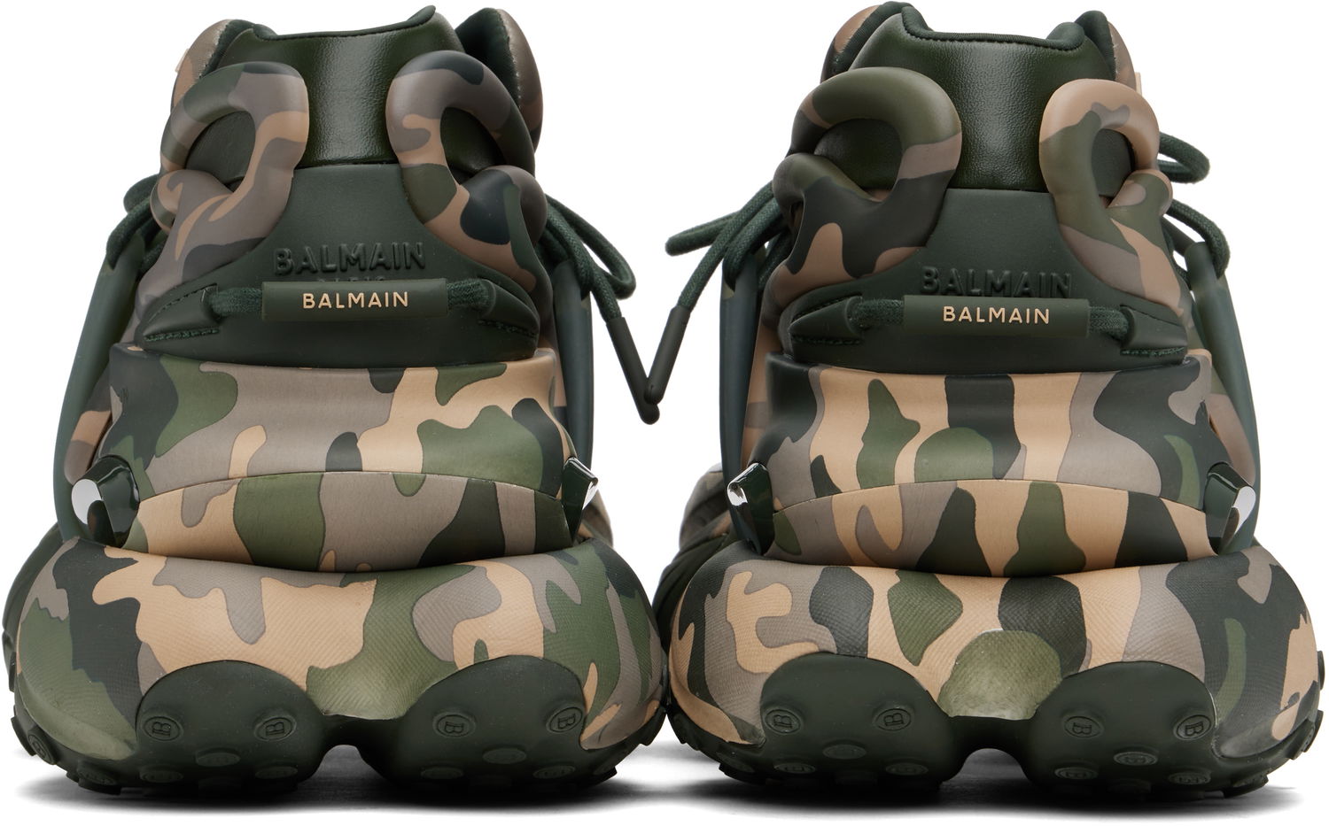 Кецове и обувки Balmain Balmain Unicorn Low Camouflage-Print Зелено | EM1VJ309KCKN, 1