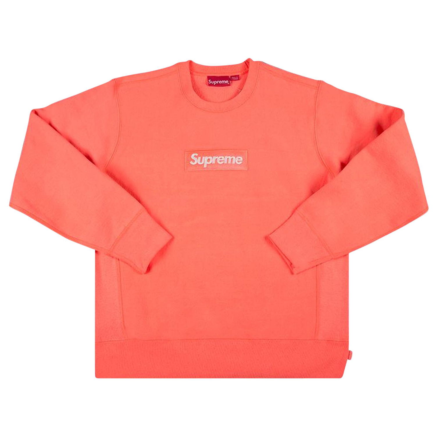 Суитчър Supreme Box Logo Crewneck Розово | FW18SW26 FLUORESCENT PINK, 1