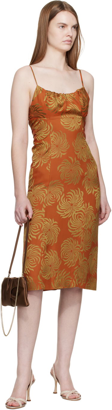 Дамска чанта Jimmy Choo Bonny Draped Satin Clutch Bag with Chain Strap Кафяво | BONNY CLUTCH, 3