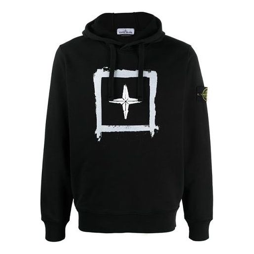 Суитчър Stone Island Stone Island Pullover Hoodie With Print Черно | 741565894-V0029