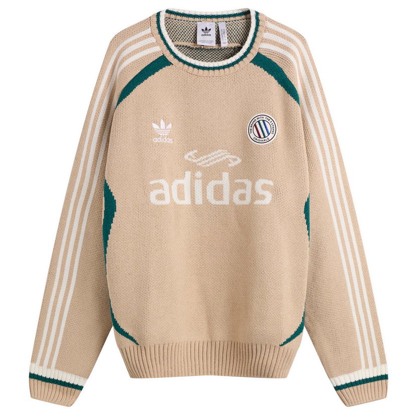 Пуловер adidas Originals Adicolor Crew Knit Бежово | KQ5081