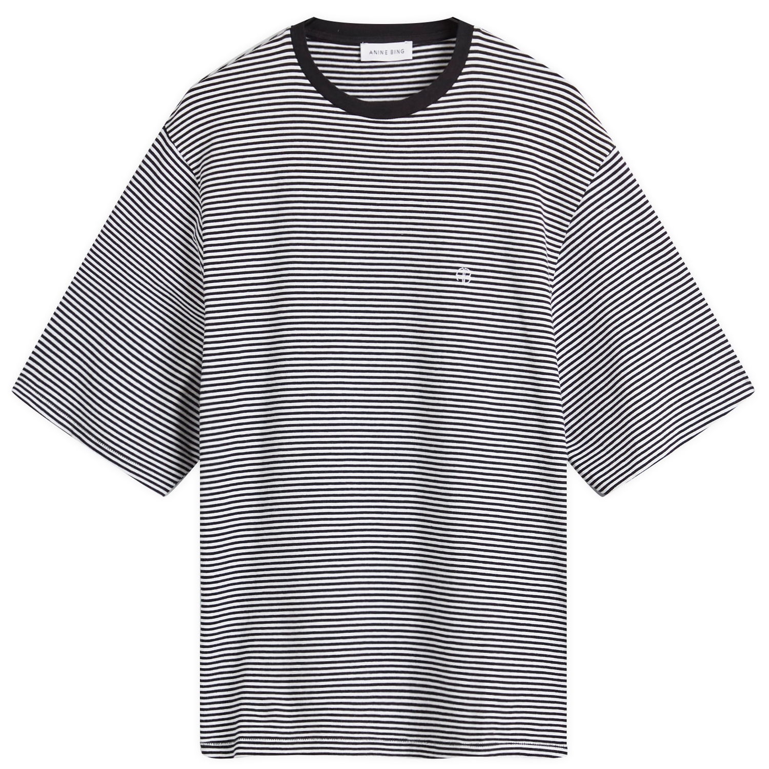 Тениска Anine Bing Striped T-Shirt With Short Sleeves And Round Neck Бяло | A-08-2394-074, 0