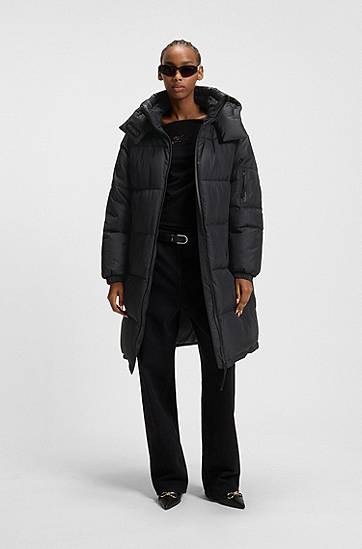 Парка BOSS Water-repellent Padded Parka Jacket with Detachable Hood Черно | 50546807, 1